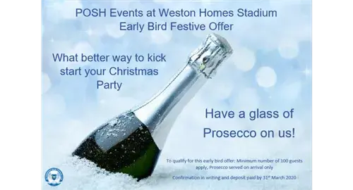 Christmas Party Early Bird Offer - Book by 31st March 2020 2024 at Weston Homes Stadium (Peterborough United)