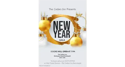 New Year Gala 2024 at Cedars Inn Barnstaple