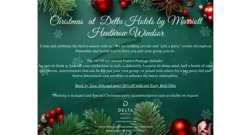 Christmas Party Nights 2024 at Delta Hotels Heathrow Windsor