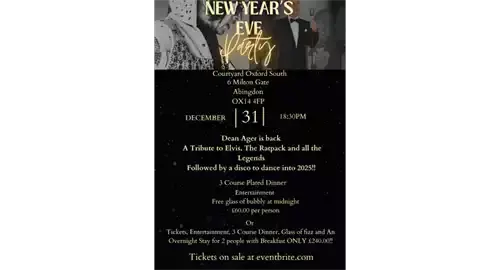 New Year’s Eve Party 2024 at Courtyard by Marriott Oxford South